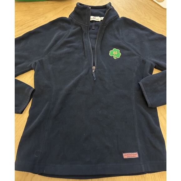 Vineyard Vines Notre Dame Fleece Women’s S Navy Blue Patch Clover Soft College - Picture 7 of 10